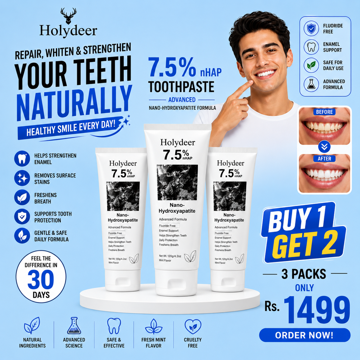Nano hydroxyapatite buy 1 get 2 free